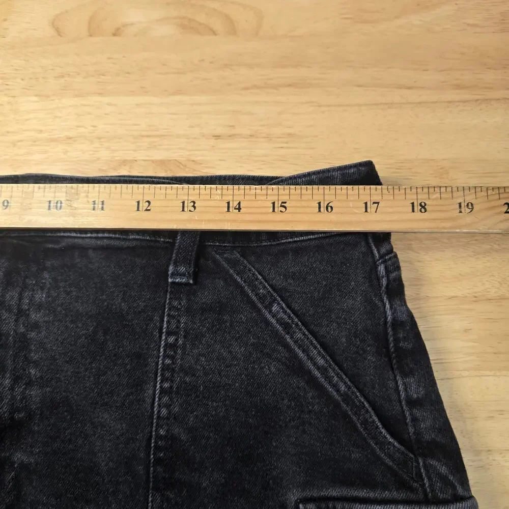 Hollister Curvy Ultra High-Rise Mom Black Shorts Size 17/16
